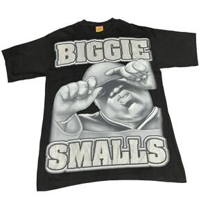Vintage Biggie Smalls AOP RAP TEE BEZ Company Metallic Graphic Mens Shirt XL
